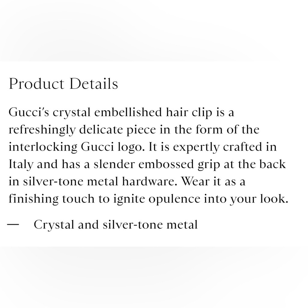 Gucci Silver Interlocking G Hair Clip - Picture 8 of 9